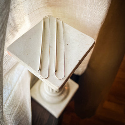 Sterling Silver Linear Drop Earrings