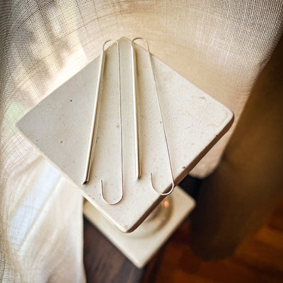 Sterling Silver Linear Drop Earrings