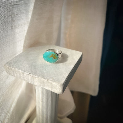 Albero Turquoise & Sterling Silver Statement Ring - Size 9