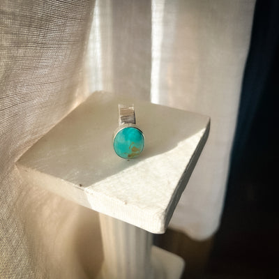 Albero Turquoise & Sterling Silver Statement Ring - Size 9