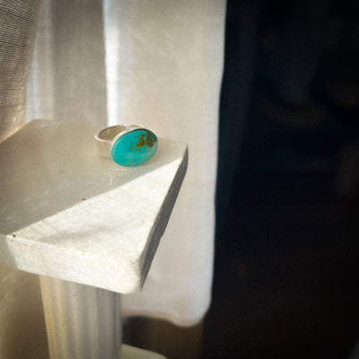 Albero Turquoise & Sterling Silver Statement Ring - Size 9