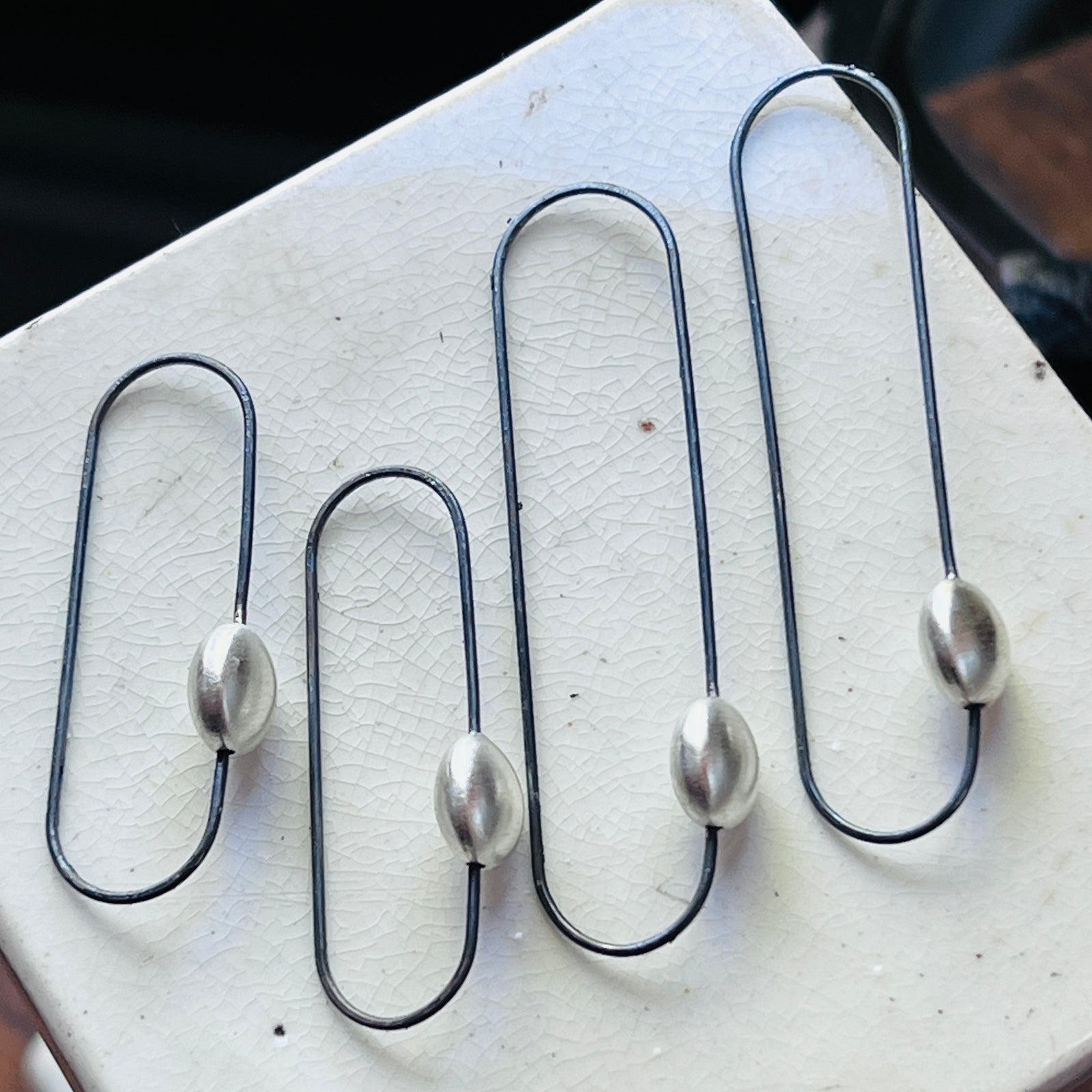 Infinita Drop Earrings - Matte Silver